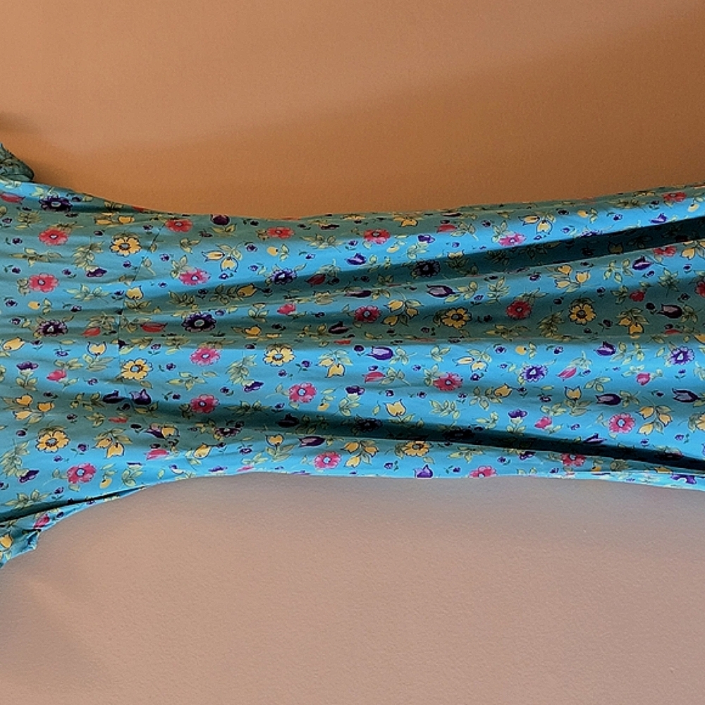 Blue Flared Tiered Maxi Dress Sleeveless